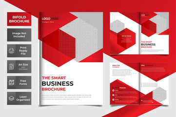 Corporate bifold brochure template Design