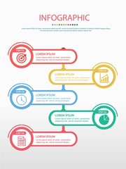 Business infographics template the concept is circle option 5 step.flow chart, info graph.