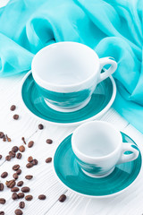 white cups on a white background