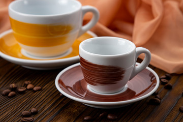 brown cups on brown background