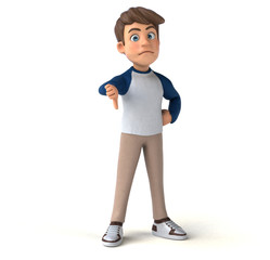 3D cartoon character fun teenager