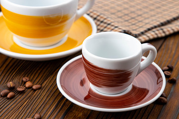 brown cups on brown background