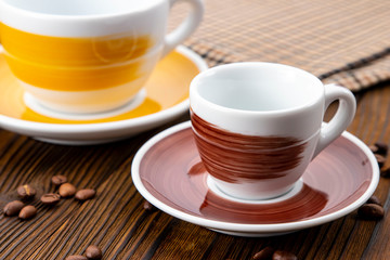brown cups on brown background