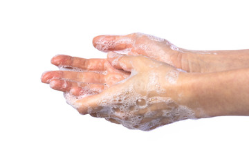 Woman washing hands