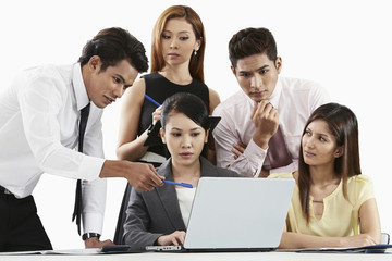 Fototapeta premium Business people working together on the laptop