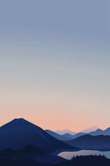 Abstract Mountain landscape, vertical, nature background, eps 10.