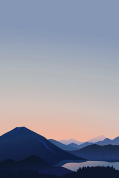 Abstract Mountain landscape, vertical, nature background, eps 10.