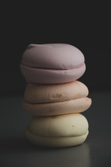 Fototapeta na wymiar colourful marshmallow on a white background
