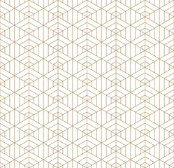 Tapeten Nahtloses geometrisches Muster, inspiriert von japanischem Kumiko-Ornament. © Aleksei