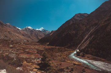 Baspa river in Chitkul village in Kinnaur, Himachal, India