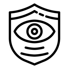 Guard eye shield icon. Outline guard eye shield vector icon for web design isolated on white background