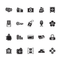 A money and banking icons illustration.