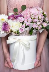 Beautiful flowers in female hands