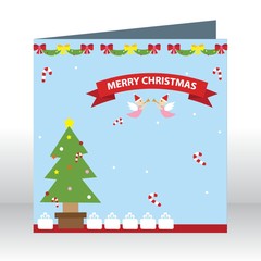 Naklejka na ściany i meble A merry Christmas greeting card illustration.