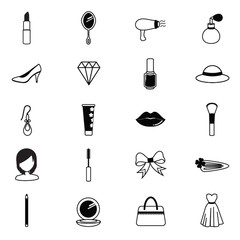 Set of beauty icons