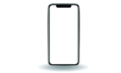 Smartphone frameless mockup. Studio shot of Smartphone iPhon with blank screen for Infographic Global Business web site design app - Clipping Path