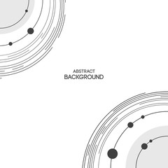 Abstract background of circles, dots, rounded lines. Applicable for covers, placards, posters, brochures, flyers, banner designs. Creative design elements. Vector monochrome illustration.
