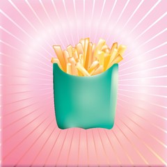 A french fries packet illustration.
