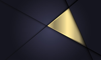 Abstract gold triangle on dark metallic design modern futuristic luxury background vector illustration.