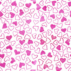 Watercolor abstract pattern with heart. Hand drawn watercolor and graphic illustration. Seamless pattern for fabric, paper and other printing and web projects, card