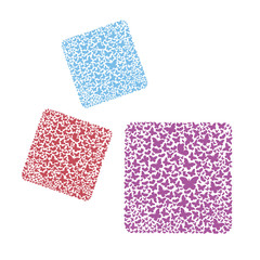 A square figure from a cloud of butterflies