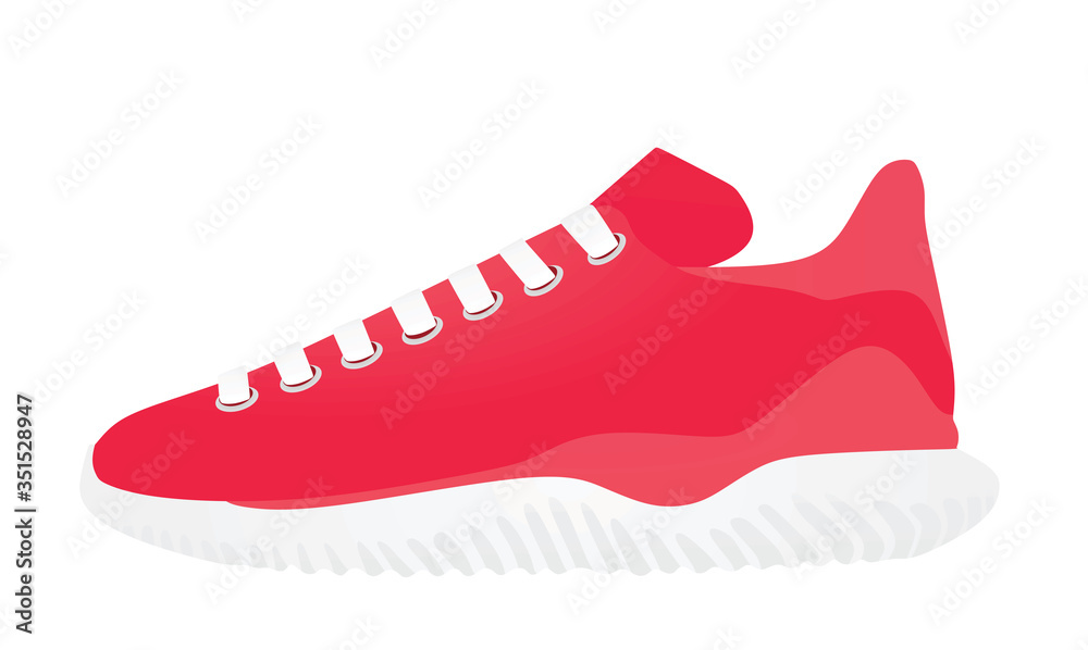 Canvas Prints Red canvas sneaker. vector illustration