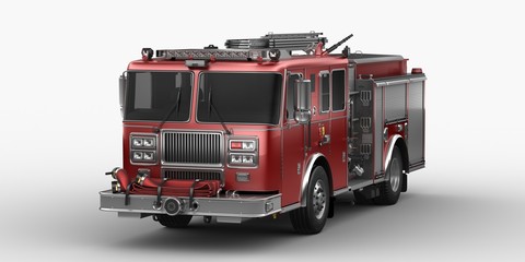 3d rendering of a fire truck