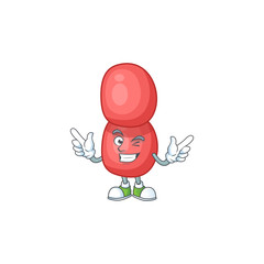 Cartoon drawing concept of neisseria gonorrhoeae showing cute wink eye