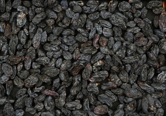 Organic big black raisins. For texture or background.
