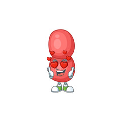 An adorable neisseria gonorrhoeae cartoon mascot style with a falling in love face