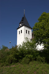 Fototapeta na wymiar Tower of a old village church in Kalletal-Talle