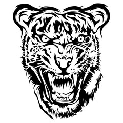 Tiger head tattoo design.