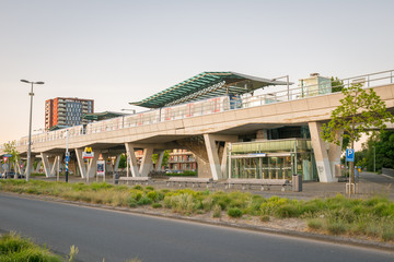 Fototapeta premium Modern subway station in Rotterdam-Nesselande, Netherlands