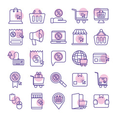 bundle of commercial set icons
