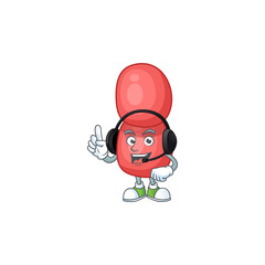 Neisseria gonorrhoeae cartoon character style speaking with friends on headphone
