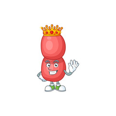 A charming King of neisseria gonorrhoeae cartoon character design with gold crown