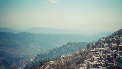 mountain views with the city and the blue sky