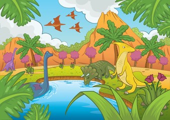 Dinosaurs in prehistoric time