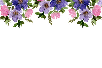 purple and pink floral background with copy space, elegant spring flowers arrangement for holidays or mothers day