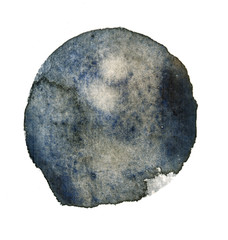 Mixing colors. Watercolor. Wet drawing in paper. Colorful image isolated on white background. Creative template for graphic design. Hand made artwork. 