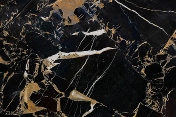 Royal black marble background with white and golden streaks