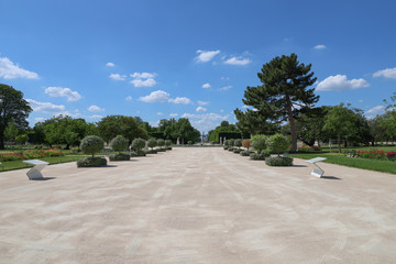 The Tuileries garden in Paris deserted by tourists during the lockdown