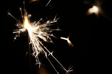 sparklers on a black background