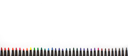 A set of markers with a large number of shades and halftones on a white background with space for text.
