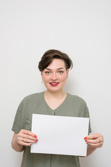 Woman portrait with a white sheet