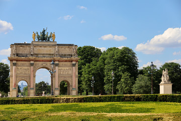  The Tuileries garden, near the Louvre, in Paris deserted by tourists during the lockdown