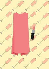 Dress and lipstick