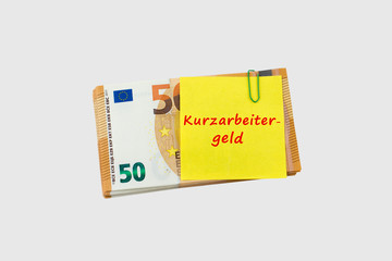 Geld, Eurobanknoten, Kurzarbeitergeld