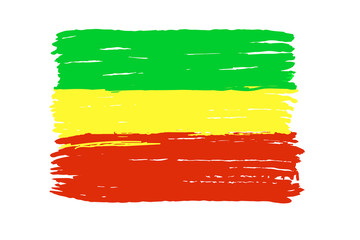 Rastafari flag isolated on a white background. The symbol of Rastafari.