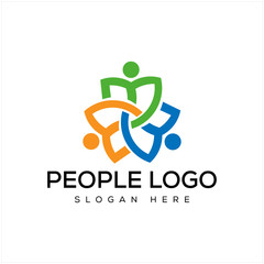 logo design vector education and simple and elegant people